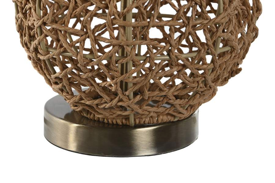 Lampara Sobremesa Ratan Lino 33X33X60 Beige