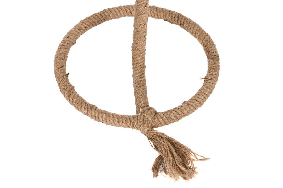 Lampara Pie Cuerda Lino 40X40X151 Marron