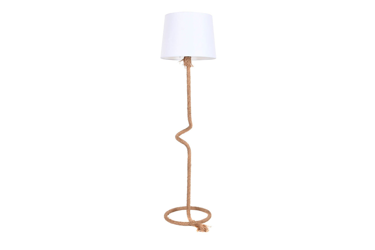 Lampara Pie Cuerda Lino 40X40X151 Marron