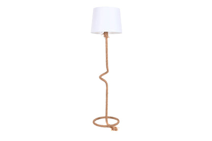 Lampara Pie Cuerda Lino 40X40X151 Marron