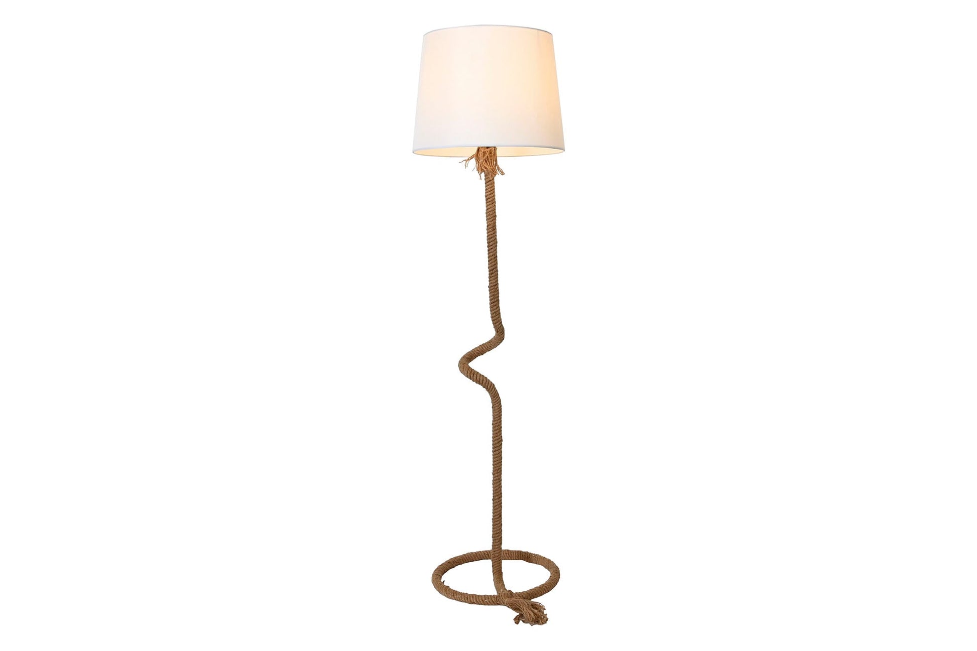 Lampara Pie Cuerda Lino 40X40X151 Marron