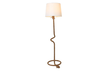 Lampara Pie Cuerda Lino 40X40X151 Marron