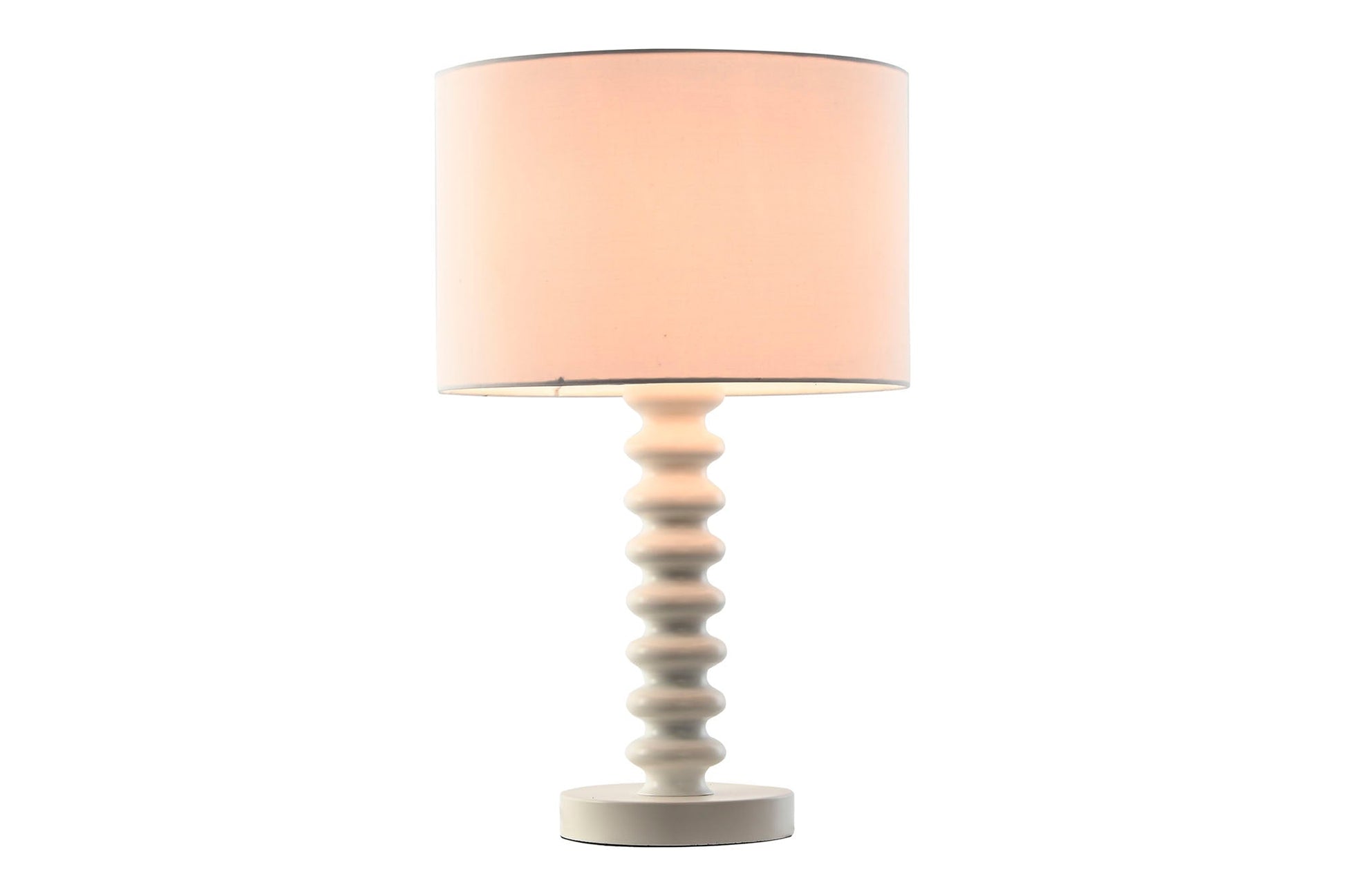 Lampara Sobremesa Metal Poliester 30X30X50 Blanco