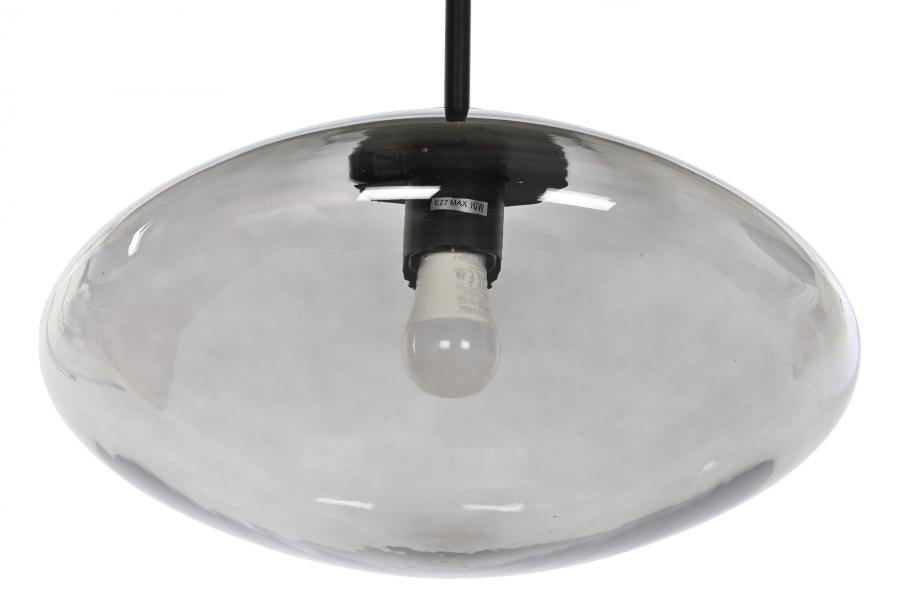 Lampara Techo Cristal 36X36X20 Gris