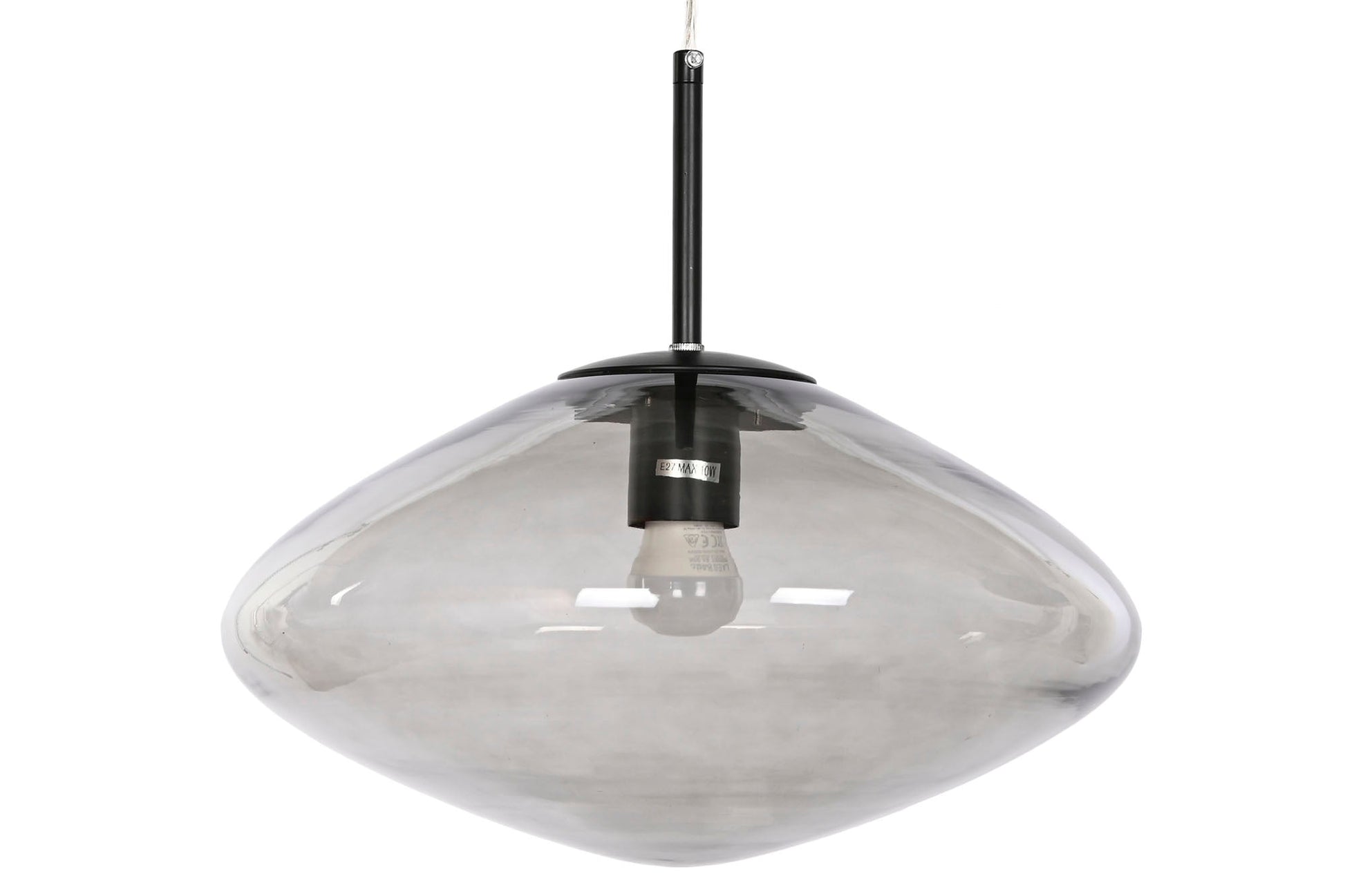 Lampara Techo Cristal 36X36X20 Gris