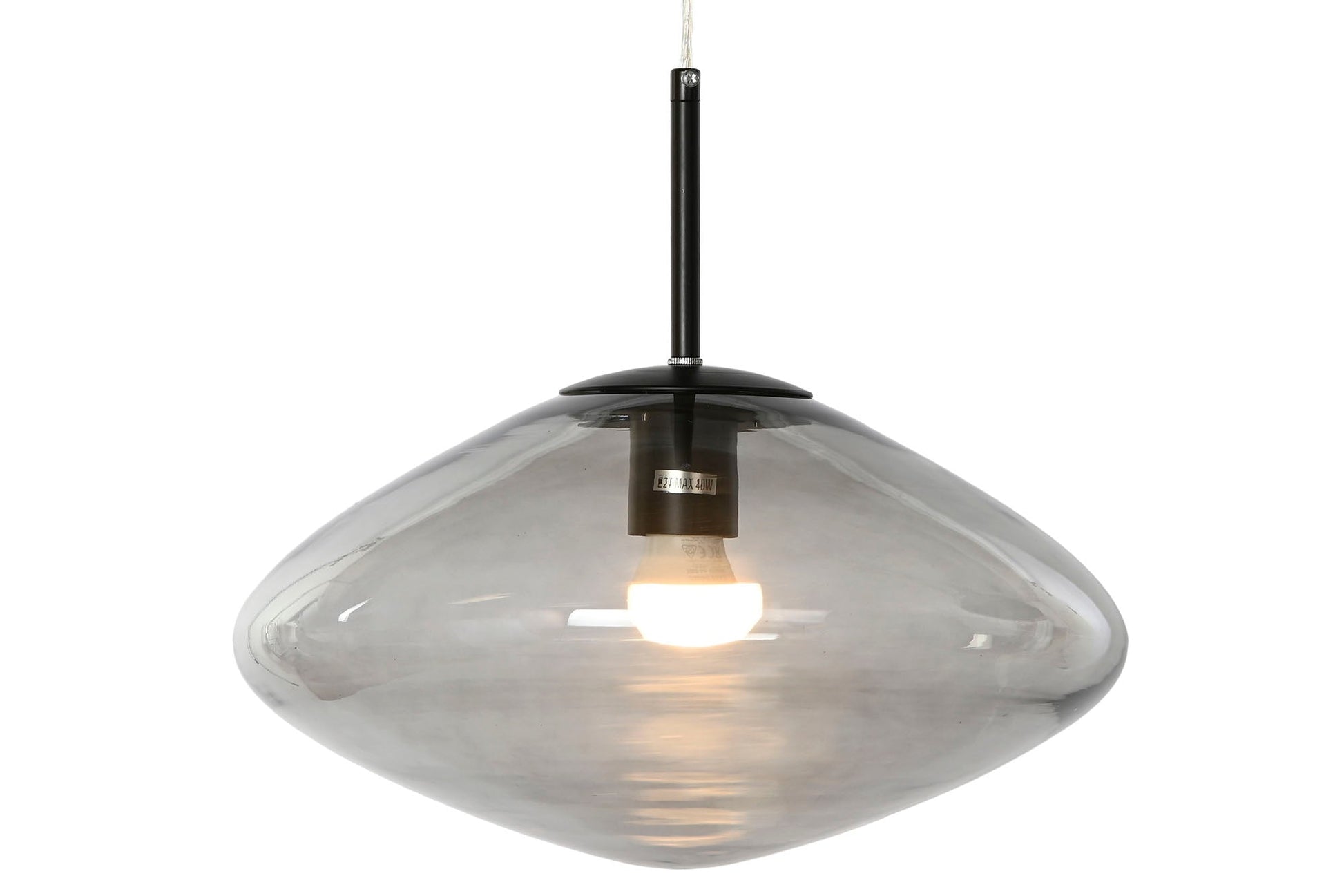 Lampara Techo Cristal 36X36X20 Gris