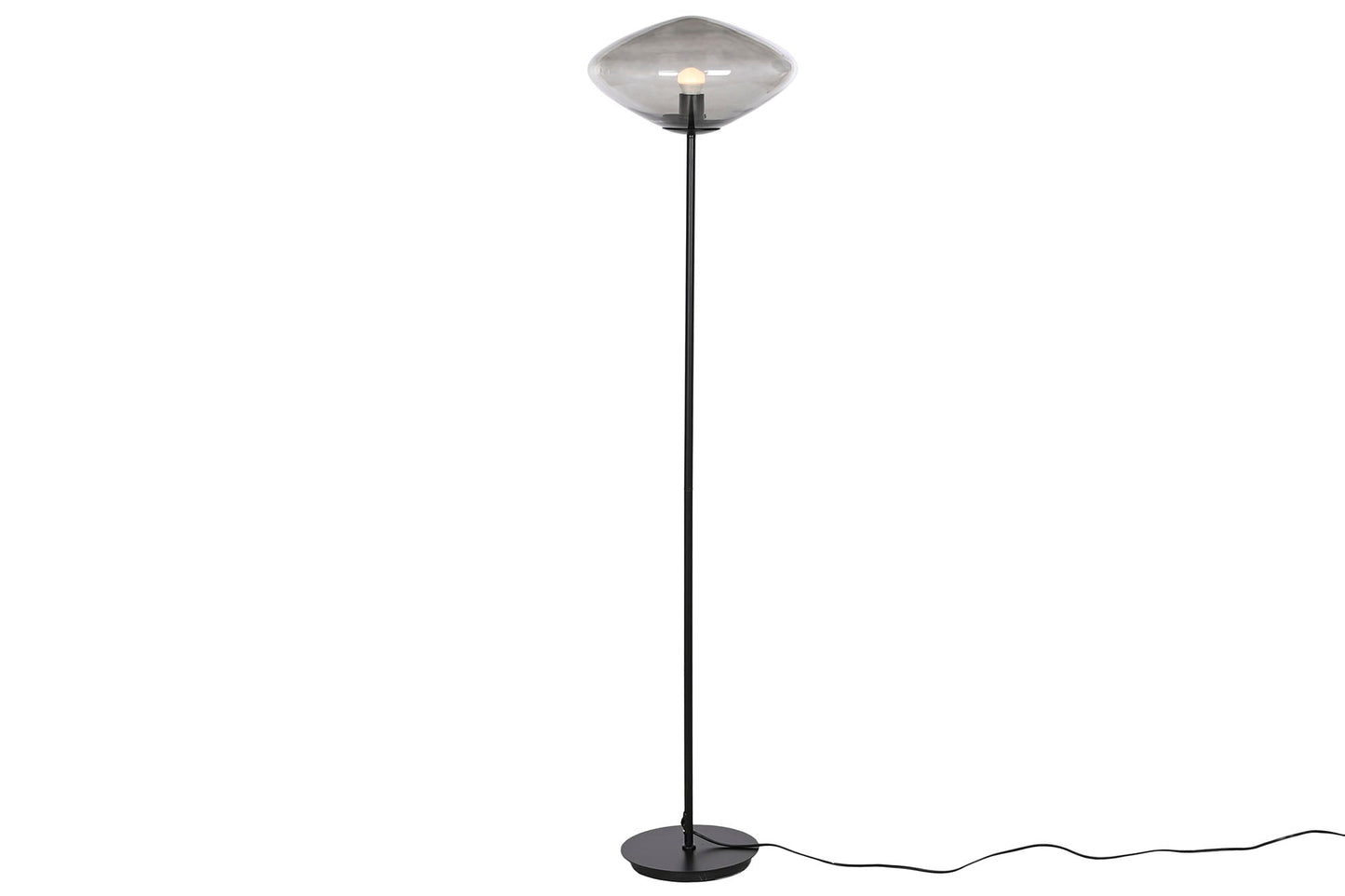 Lampara Pie Cristal Metal 39X39X150 Gris