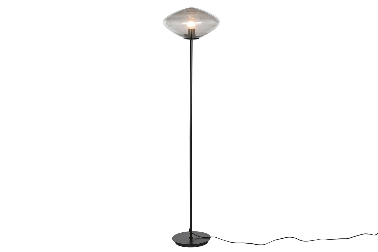 Lampara Pie Cristal Metal 39X39X150 Gris