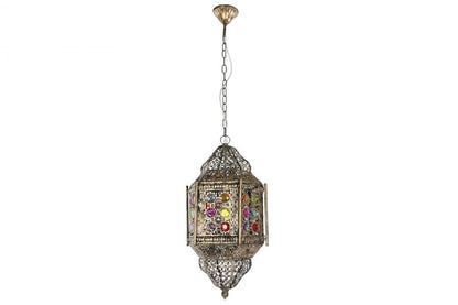 Lampara Techo Metal Acrilico 29X26X105 Dorado