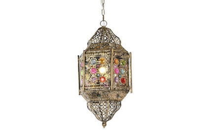 Lampara Techo Metal Acrilico 29X26X105 Dorado