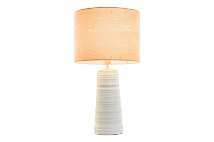 Lampara Sobremesa Gres Poliester 35X35X61 Blanco