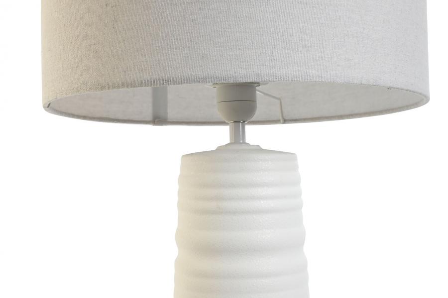 Lampara Sobremesa Gres Poliester 35X35X61 Blanco