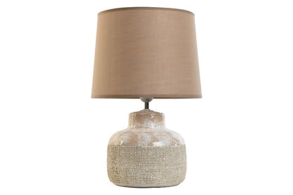 Lampara Sobremesa Gres Poliester 30X30X44 Marron