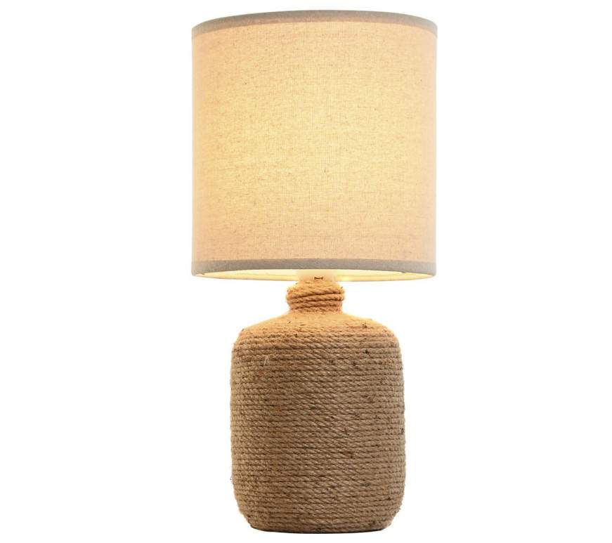 Lampara Sobremesa Cuerda Gres 23X23X45 Marron