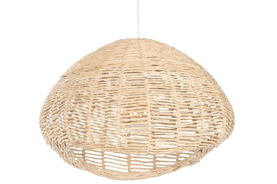 Lampara Techo Fibra Metal 55X43X28 Natural