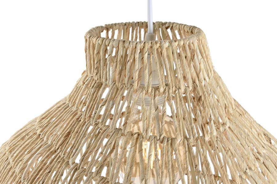 Lampara Techo Fibra Metal 53X42X32 Marron Claro