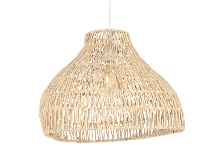 Lampara Techo Fibra Metal 53X42X32 Marron Claro