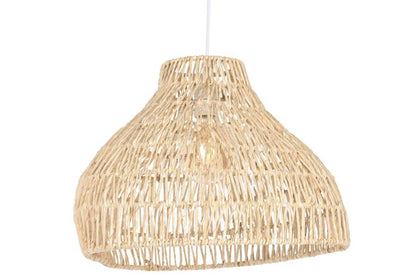 Lampara Techo Fibra Metal 53X42X32 Marron Claro