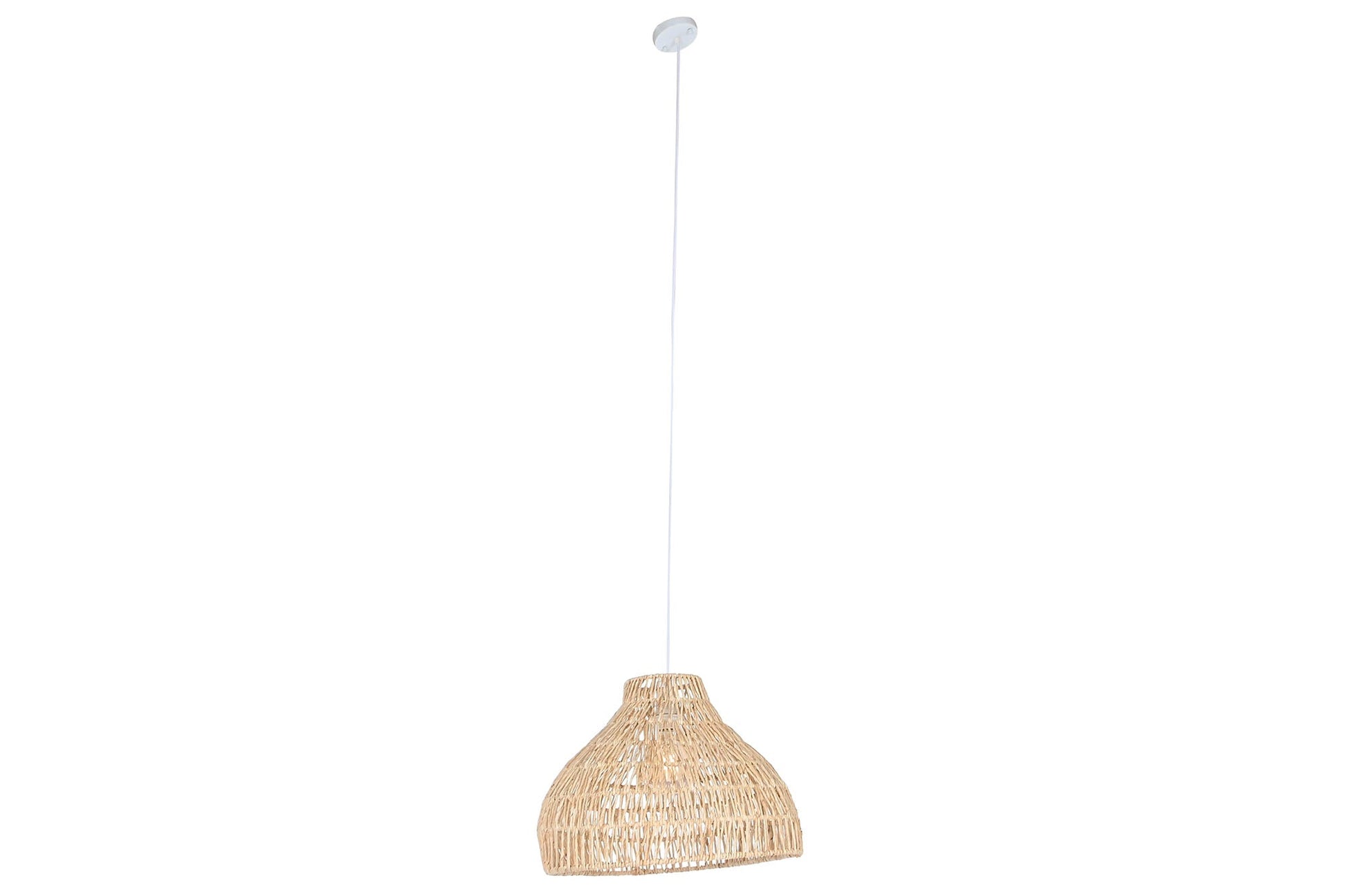 Lampara Techo Fibra Metal 53X42X32 Marron Claro