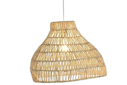 Lampara Techo Fibra Metal 53X42X32 Marron Claro