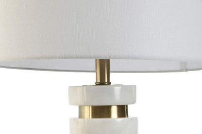 Lampara Sobremesa Marmol Lino 38X38X72 Blanco