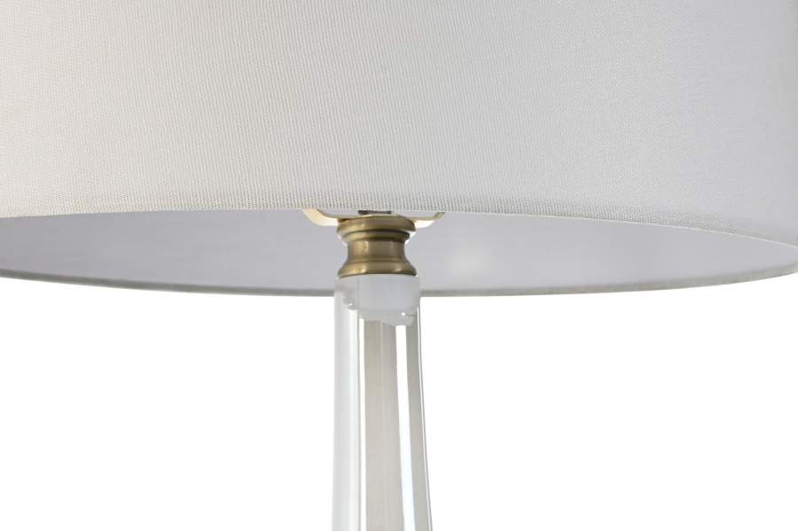 Lampara Sobremesa Cristal Lino 40X40X78 Bicolor