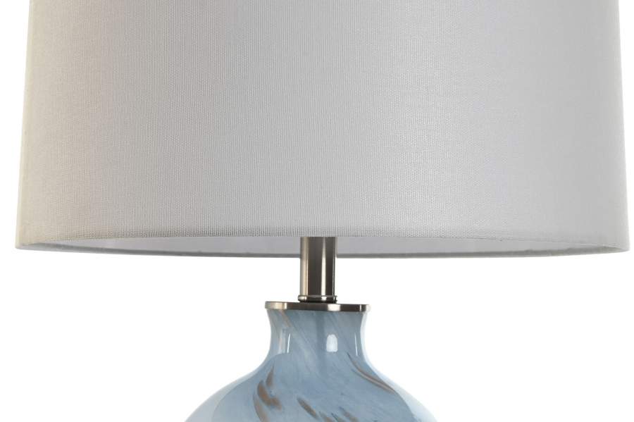 Lampara Sobremesa Cristal Lino 40X40X66 Azul
