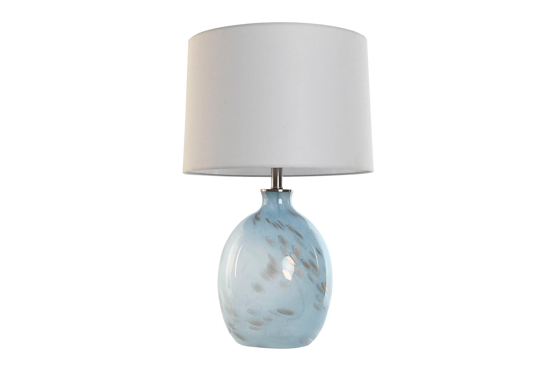 Lampara Sobremesa Cristal Lino 40X40X66 Azul