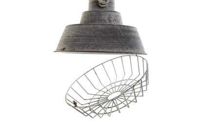 Lampara Techo Metal Madera 39X39X45 Decape Gris