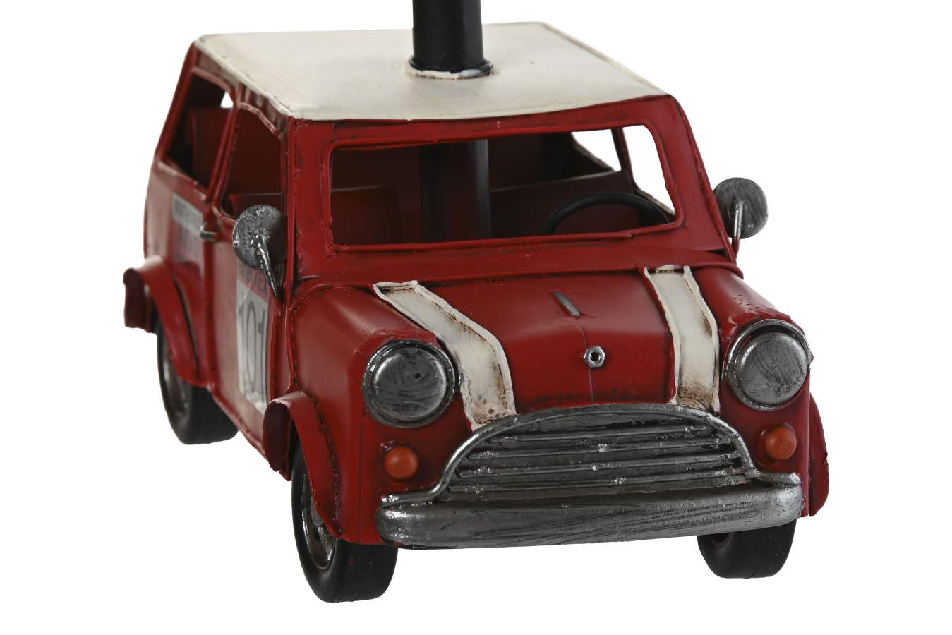 Lampara Sobremesa Metal Lino 27X20X13 Coche Rojo
