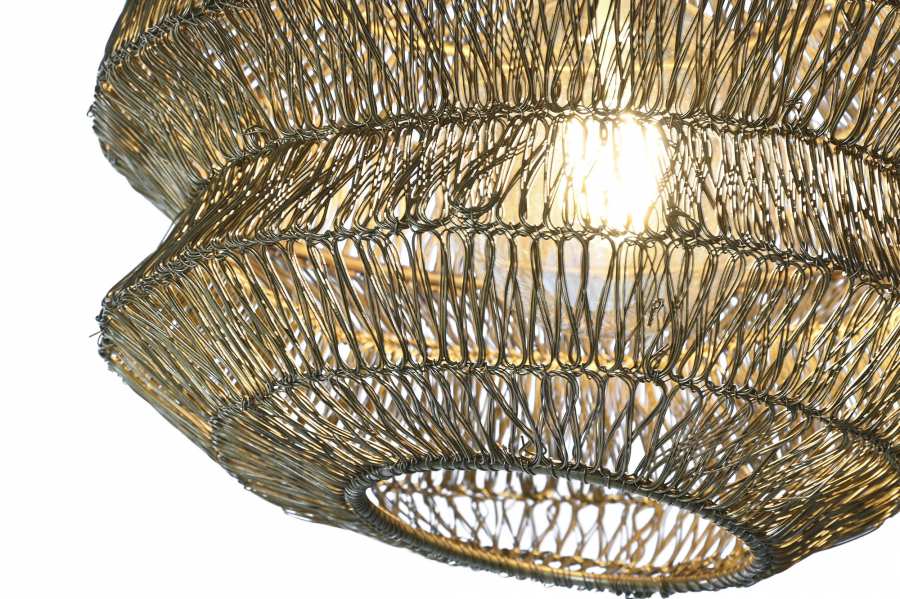 Lampara Techo Hierro 26X26X24 Desgastado Dorado