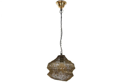 Lampara Techo Hierro 26X26X24 Desgastado Dorado