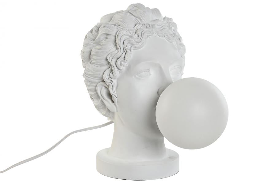 Lampara Sobremesa Resina 29X21X33 Blanco