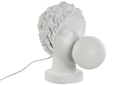 Lampara Sobremesa Resina 29X21X33 Blanco