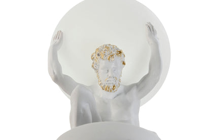 Lampara Sobremesa Resina 14X14X32 Atlas Blanco