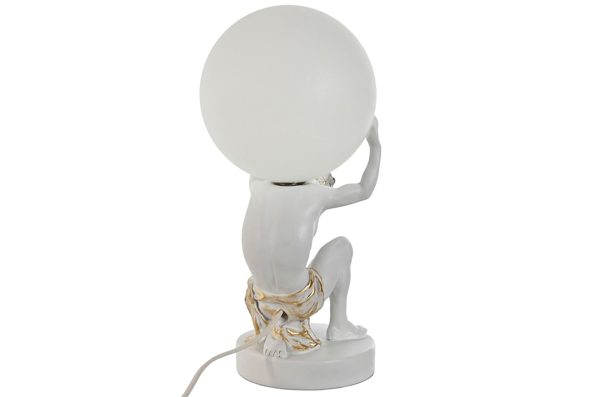 Lampara Sobremesa Resina 14X14X32 Atlas Blanco