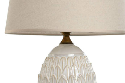 Lampara Sobremesa Porcelana Algodon 36X36X65 Hojas