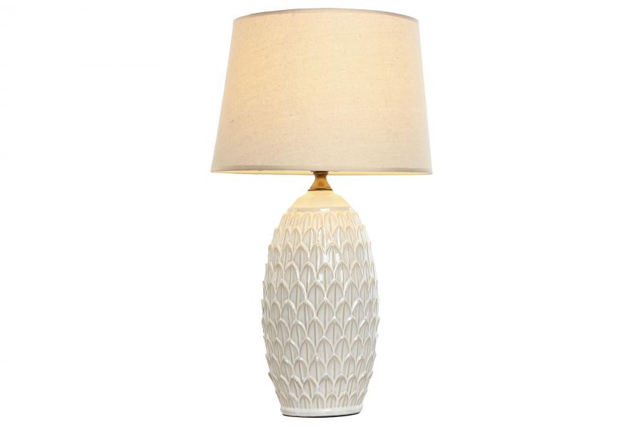 Lampara Sobremesa Porcelana Algodon 36X36X65 Hojas