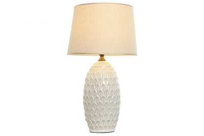 Lampara Sobremesa Porcelana Algodon 36X36X65 Hojas