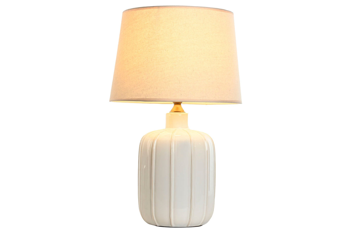 Lampara Sobremesa Porcelana Algodon 33X33X55