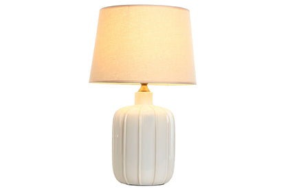 Lampara Sobremesa Porcelana Algodon 33X33X55