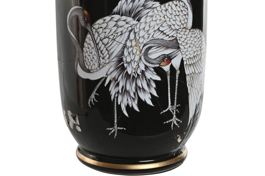 Lampara Sobremesa Ceramica Algodon 40X40X66 Garza