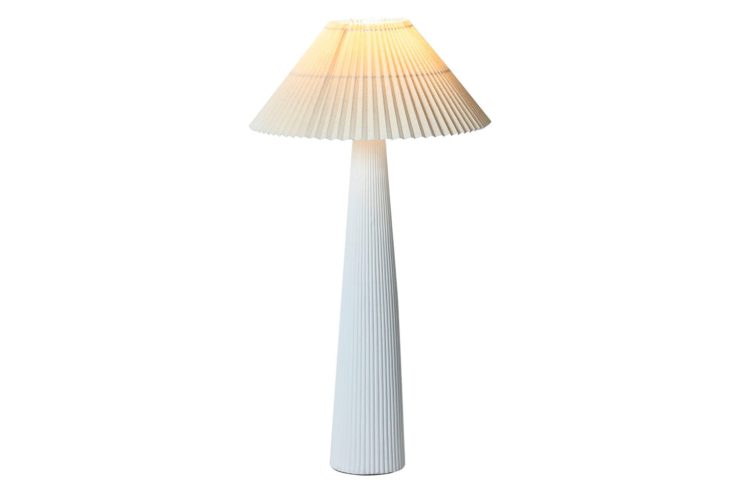 Lampara Pie Ceramica Poliester 54X54X102 Rugoso