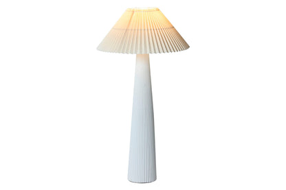 Lampara Pie Ceramica Poliester 54X54X102 Rugoso