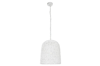 Lampara Techo Hierro Madera 58X58X71 Blanco
