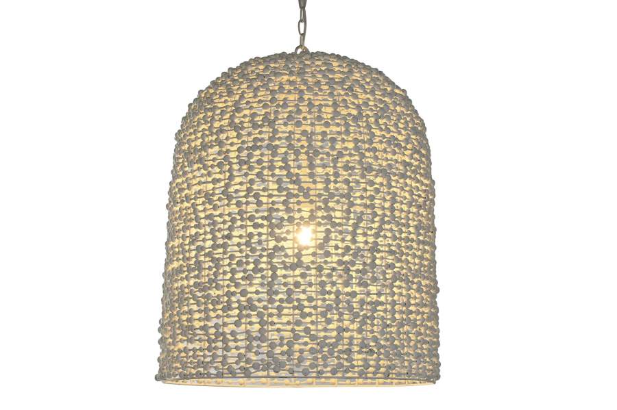 Lampara Techo Hierro Madera 58X58X71 Blanco