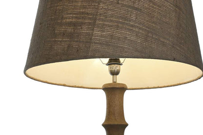 Lampara Pie Madera Yute 58X58X178 Tallada