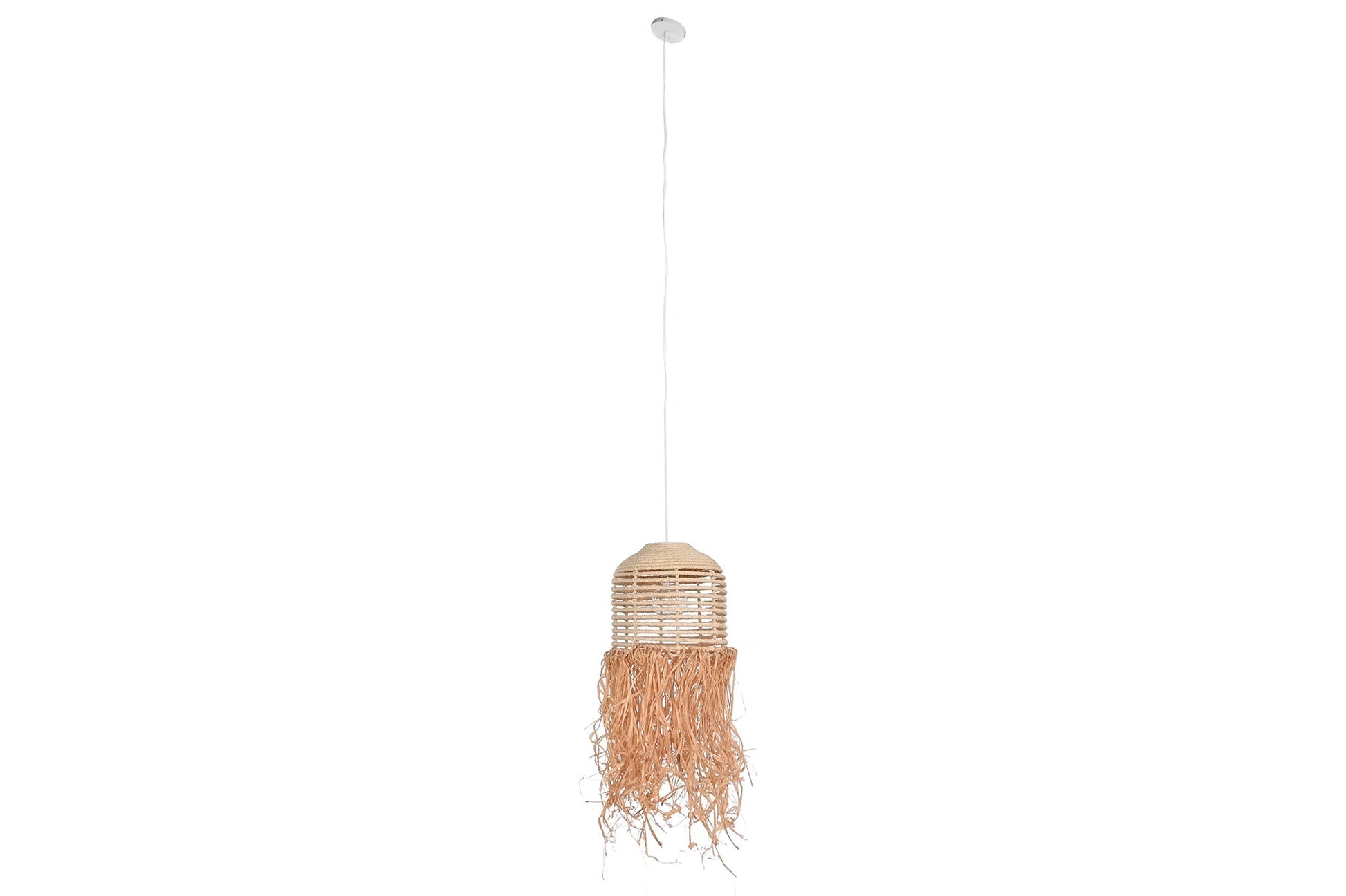 Lampara Techo Ratan 30X30X65 Hecha A Mano Natural