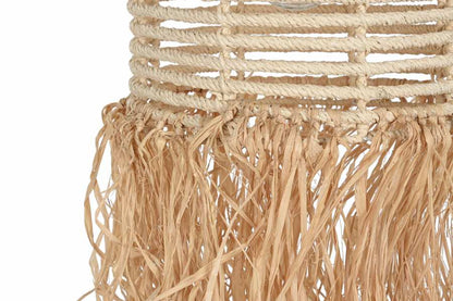 Lampara Techo Ratan 30X30X65 Hecha A Mano Natural