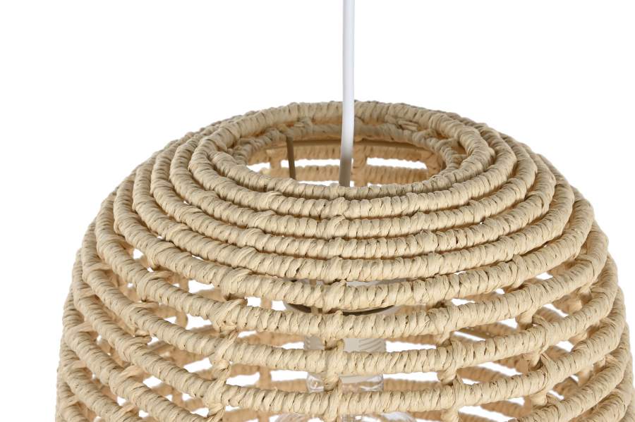 Lampara Techo Ratan 30X30X60 Hecha A Mano Natural